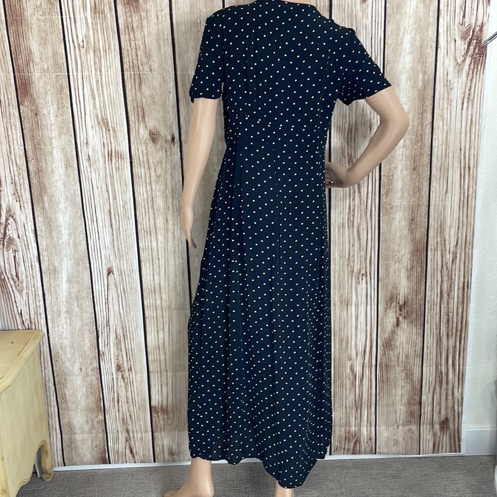 Miss Selfridge Black Dress w/White Polka Dots - Size 10 - Picture 6 of 7